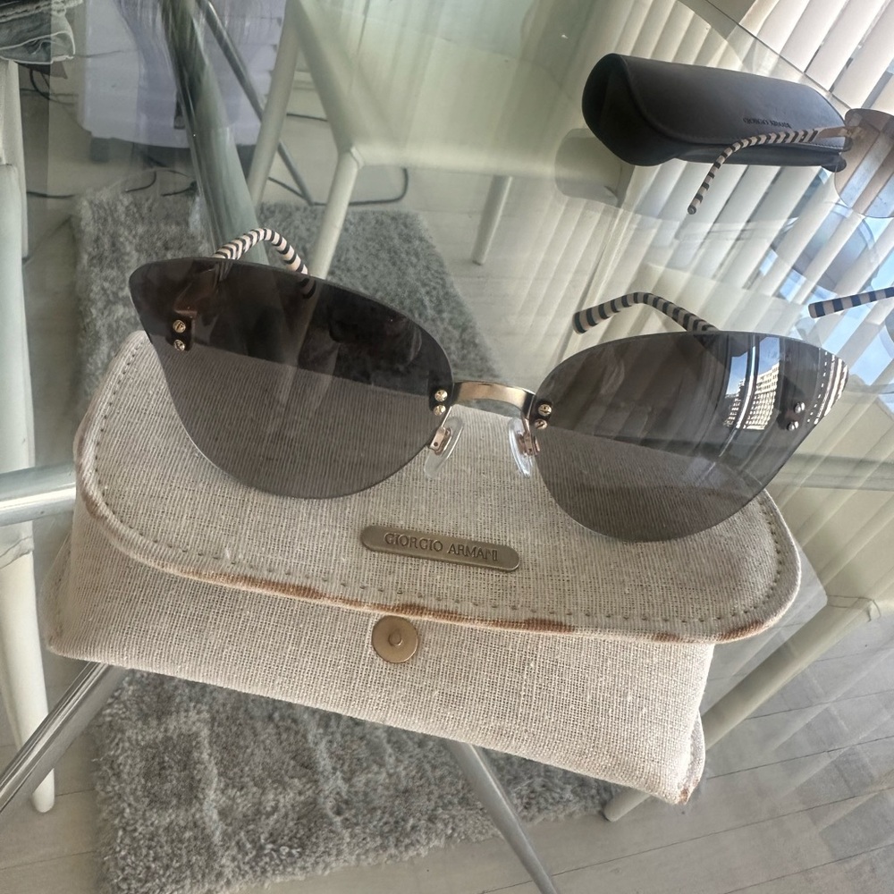 Giorgio Armani gradient grey glasses Cartier style